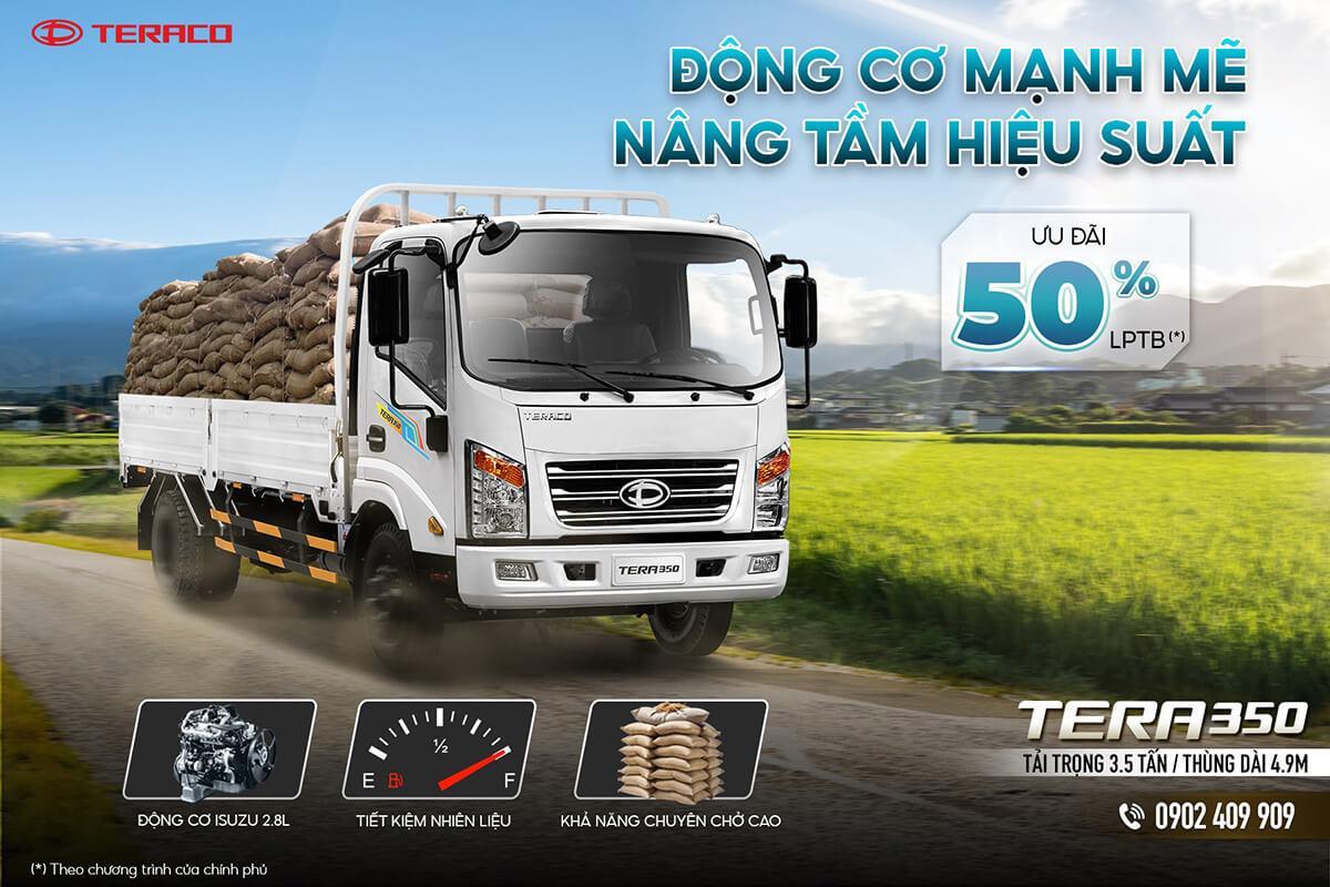 TERA350 là sản phẩm phù hợp với khách hàng có nhu cầu chở nhiều hàng hóa